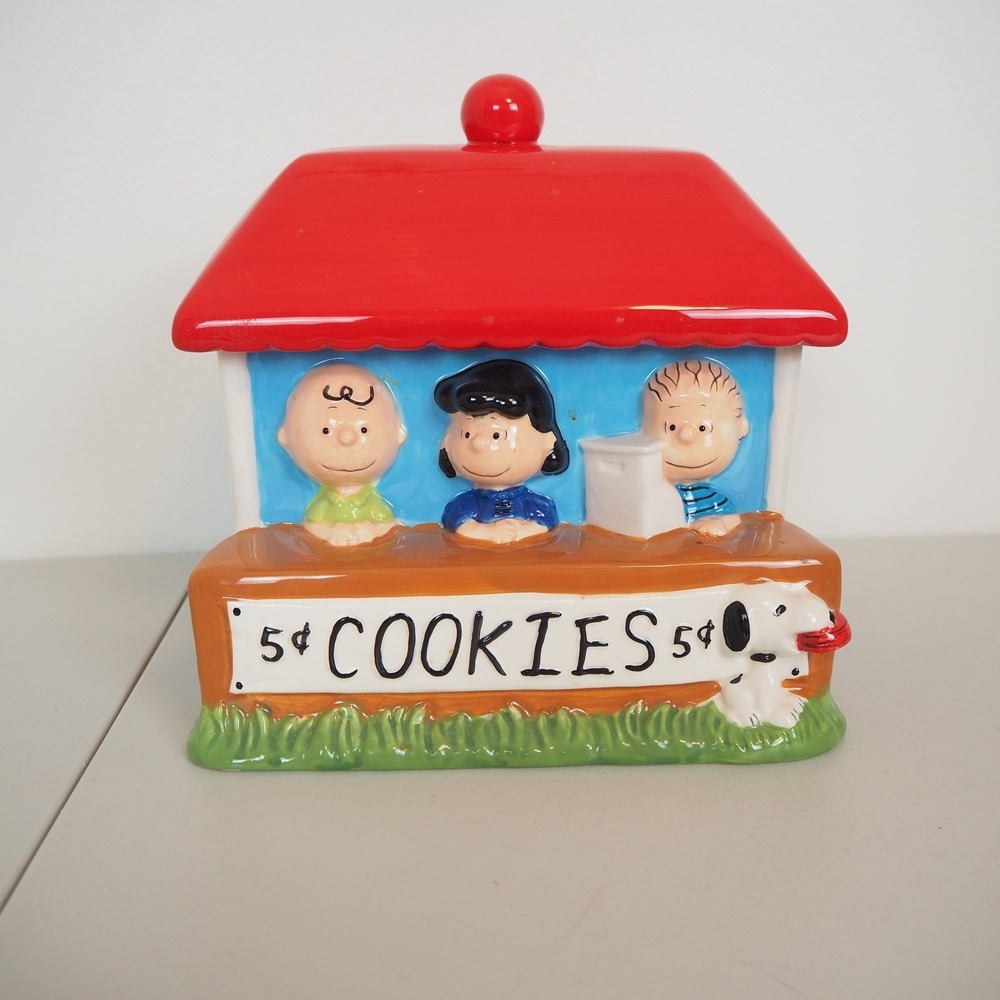 Peanuts‎ Gang Cookie Stand Westland Giftware Cookie Jar, Charlie Brown #20718